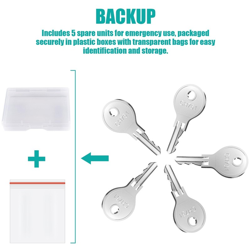 5 Pcs CH751 Key, Siapupy Universal CH751 replacement keys, RV