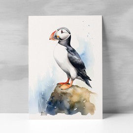 Postcard Prints - Puffin Notelet Card For Anyone Cute Any Occasion Card For Her or For Him 5x7, A6 Card For Birthday or Easter Card Thank You Card Wildlife