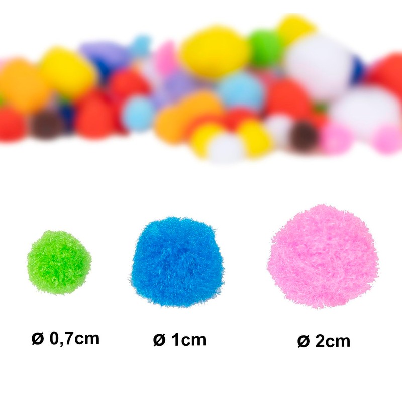 Fixo Kids 68016200 Pack of 100 Pompoms Crafts, Colours and