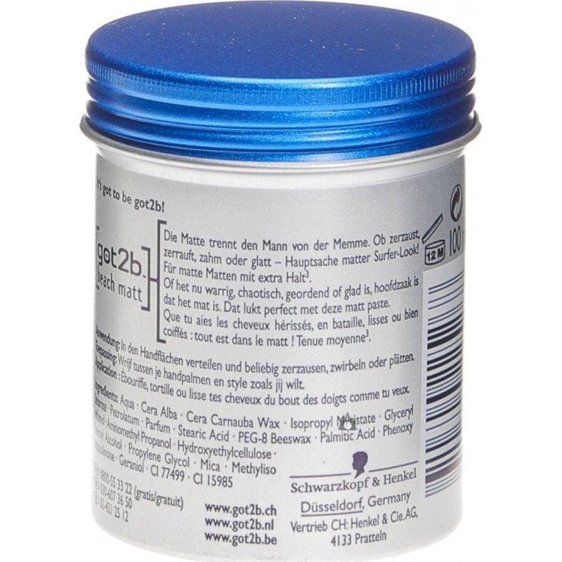 Schwarzkopf Got2b Beach Matte Paste, 100ml