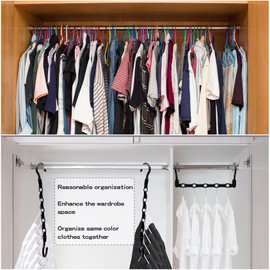 24 Pack Closet Organizers and Storage, Stronger Space Saving Hangers Clothes Hanger with 5 Holes Closet Storage for Heavy Clothes,College Dorm Room Essentials for Girls Guys, Magic Home Organization