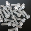 Pack of 60 Transparent Clear Plastic Acrylic Thumbscrews, slotted+knurled M6