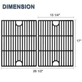 Grill Grates Replacement 17 Inch for Nexgrill 4 Burner 720-0830H, 720-0783E, 720-0830X, 5 Burner 720-0888N, 720-0888, 720-0888S, Charbroil 463344015, 463449914, Cast Iron BBQ Grill Cooking Grates.
