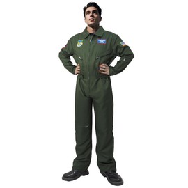 DigiTizerArt Men's Fighter Pilot Flight Suit Costume - Air Force Jumpsuit Army Military Cosplay for Adults (Small)