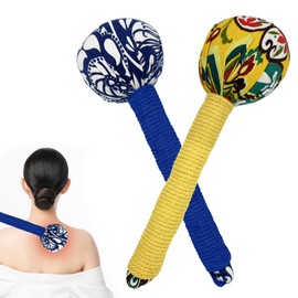 Incenseat Wood Therapy Massage Tools Cellulite Massage Tool Manual Massager Body gua sha Tool Portable Whole Body Hammer for Home, Travel2PCS (Blue and Yellow)