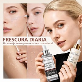 Suero Arroz Negro Niacinamida y Suero Arroz Niacinamida, 2 En 1 Kit de Sérum Facial, Luminosidad, Exfoliación, Líneas Finas, Arrugas, Fórmula Hipoalergénica para Todo Tipo de Piel（200ml）