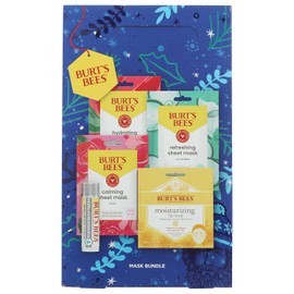 Burt's Bees Paquete de mascarilla: bálsamo labial, máscara de labios y máscara facial para regalo, 5 piezas