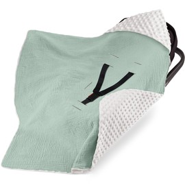 Bearmoss Swaddling Blanket, Baby Seat Blanket, Pram and Child Seats, Universal Baby Blanket for Buggy, Car Seat, All-Year Blanket, 90 x 90 cm (Green)