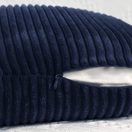 MIULEE Corduroy Soft Solid Decorative Square Throw Pillow Cover Cushion Cases Pillow Cases for Couch Sofa Bedroom Car 12 x 20 Inch 30 x 50cm Dark Blue