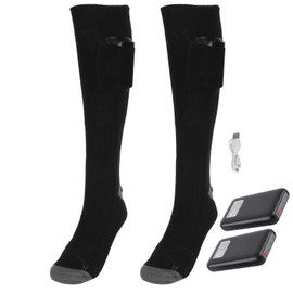 Washable Electric DoubleSided Heated Socks USB Charging with Temperature Control Black