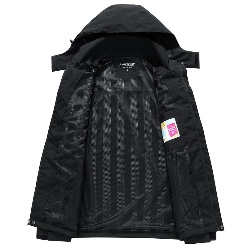 Aagetenar Men's Waterproof Rain Jacket Lightweight Mountain Sports Outdoor Trench