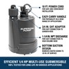 Superior Pump 91250 1800GPH Thermoplastic Submersible Utility Pump with 10-Foot