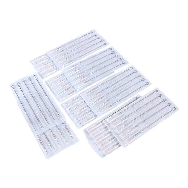 Pack of 50 Disposable Tattoo Needles, Stainless Steel Sterile Tattoo Needles 1RL 3RL 5RL 7RL 9RL Professional Tattoo Needles Tool Kit, for Tattoo Machine