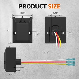 RVMARINEPAT Liftgate Switch 264346 (ON)/Off/(ON) Compatible 3 Wire Lift Gate Control Switch Waterproof OEM Replacement for GPT-25 Box Truck Trailer