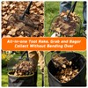Leaf Grabber Rake, Lightweight Steel Leaf Picker Upper, Long Handle