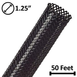 Electriduct 1.25" Gorilla Sleeve Expandable Flexible Heavy Duty UV Resistant Nylon Braid Sleeving - 50 Feet