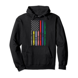 First Responder American Flag EMS POLICE NURSE MILATARY FIRE Pullover Hoodie