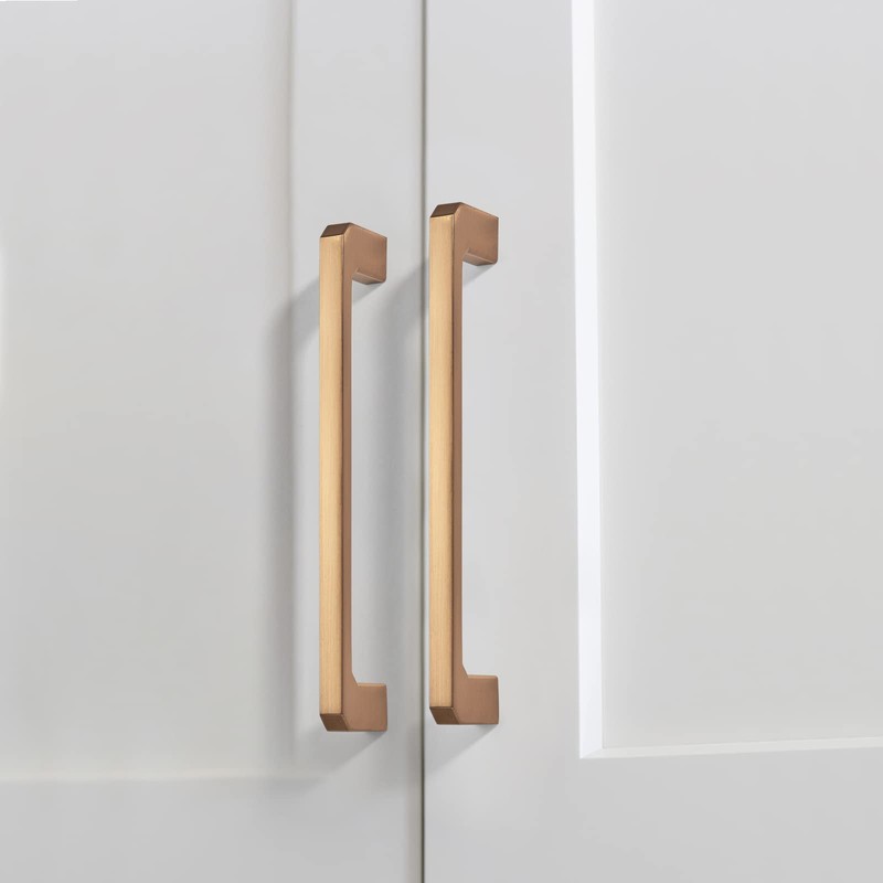 TUNNY 10 Pack Modern Cabinet Handles-3.8"/96mm Screw Spacing Matte Champagne