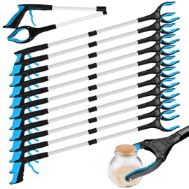 12PCS Ergonomic Reacher Grabber Pickup Tool with 360° Rotating Jaw – 32" Foldable Grabber Reacher Tool Heavy Duty, Garbage Trash Grabber Tool for Elderly/Home/Garden