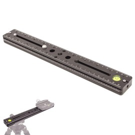 fotoconic 300mm Quick Release Clamp Multi-Purpose Dual Rail Slider Sliding Plate for Camera Tripod Ballhead fits Benro Arca Swiss Sunwayfoto