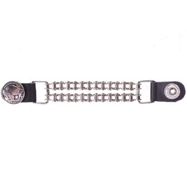 4-Pack Buffalo Head Vest Extender Made with Leather and Motorcycle Chains