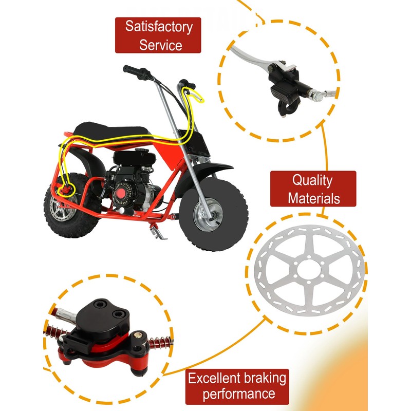 Mini Bike Hydraulic Disc Brake Caliper Kit Compatible with Baja