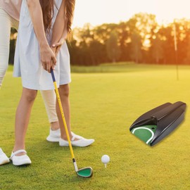 QPPKII Golf Ball Return Putting Unit, Automatic Return Machine, Indoor Golf Putting Hole, Battery-Powered Practicing, Suitable for Practicing at Home, Office, Yard, Party