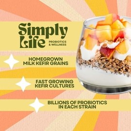 Milk Kefir Grains Starter, Bulgaros de Leche, Pajaritos de Leche, Turkish strain, Live Kefir Grains, Homemade Kefir Milk, 1 (tsp.) by Simple Life Probiotics & Wellness