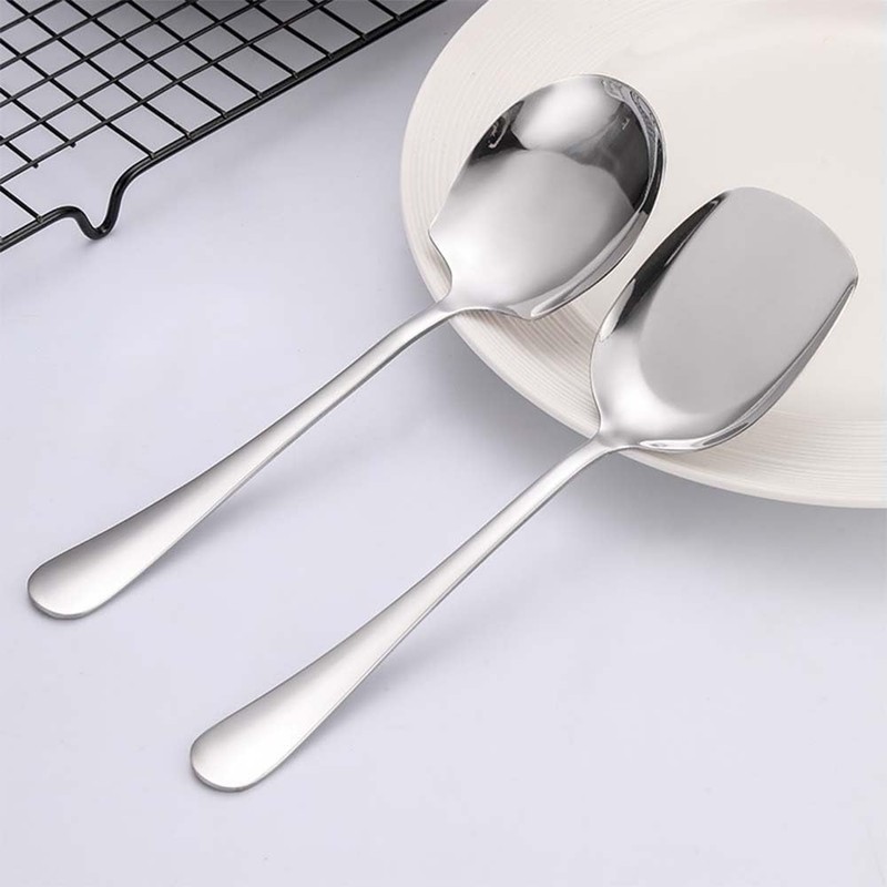 2 Pcs Large Serving Spoons Stainless Steel Large Buffet Serving