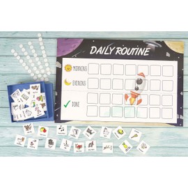 Inkdotpot Kids Daily Responsibility Checklist, to-Do List- Daily Routine- Chore Chart- Morning/Evening Checklist- Daily Task List- Childrens Job Poster-EL