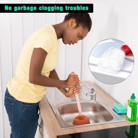 300 Pieces Kitchen Sink Drain Strainer Disposable Sink Net Mesh Sink Strainer Bags Strainer Filter Bags Elastic Anti-Clogging Sink Trash Mesh Bag for Collecting Kitchen Food Waste Leftover Garbage