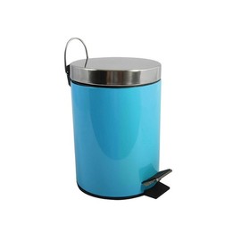MSV 5 Litre Polypropylene Inox Metal Step Bin, Blue