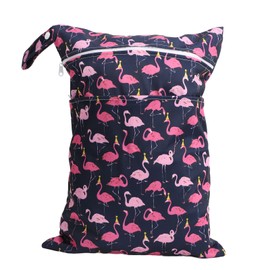 Diaper Bag Storage Pouch Waterproof Polyester Reusable Dual Zippers Diaper Wet Dry Bag T12