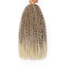 Molleas Passion Twist Hair 18inch,9pack Boho Passion Twist Crochet Hair,Pre Looped With Curly Ends for Bohemian Water Wave Braiding Hair,Crochet Hair for Black Women(18inch(pack of 9),27/613)