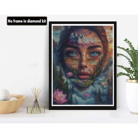 VAIIEYO 5D DIY 5D Diamond Painting Woman, Diamond Painting Pictures Painting Kits Landscape, Painting by Numbers Diamond Home Wall Decor Painting Cross Stitch Diamond Decoration 30 x 40 cm - 32