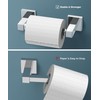 FORIOUS Toilet Roll Holder, Wall Mount Stainless Steel Square Double