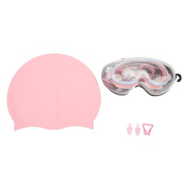 Kids Swim Goggles Cap Set HD Waterproof Fogproof Swimming Goggles with Protection Case Nose Clip Ear Plugs for Girls