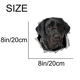 XTRAYXRAY Loveable Labrador Dog Sticker 3D Dog Lab Pet Crack Decal Funny Toilet Wall Car Truck Door Sticker (Black)