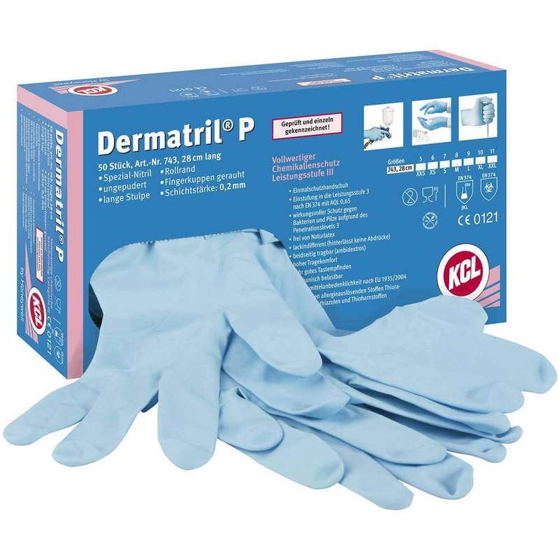 KCL Dermatril P 743 Nitrile Gloves Size 10 Length 280