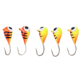 5 PCS Outdoor Ice Fishing Jigs Kit Micro Ice Fishing Perch Hooks Winter Fishing Lures 4MM