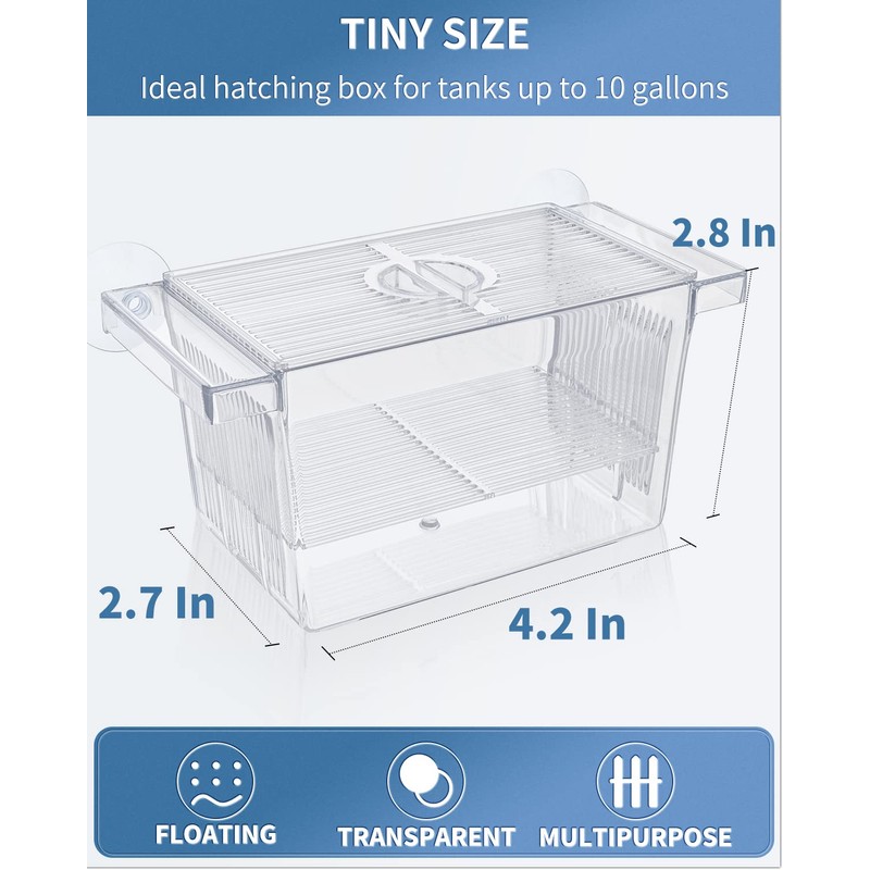 Pawfly Aquarium Fish Breeding Box Acrylic Hatchery Incubator Tank with