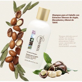 TERRAMAR Kit cuidado del cabello 1 Shampoo 250 ml + 1 Acondicionador 235 g + Oleo de 120 ml