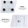 IWOWHERO Square Flowerpot Holder Tray Wheels Tempered Glass for Easy