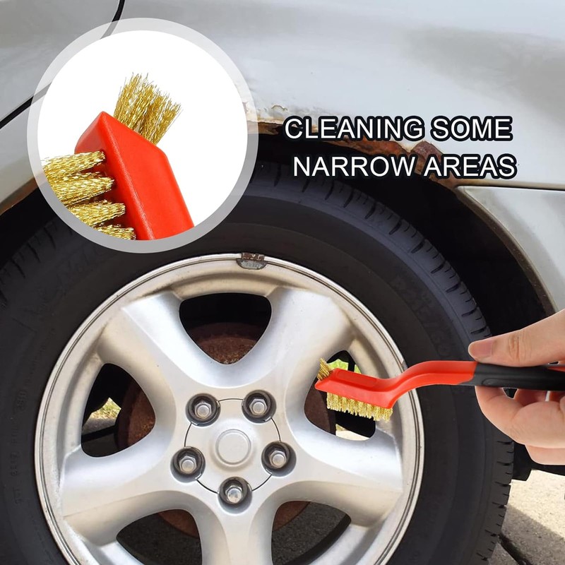 ChAusa 3 Pieces Wire Brushes Double Head, Brass Wire Brush,