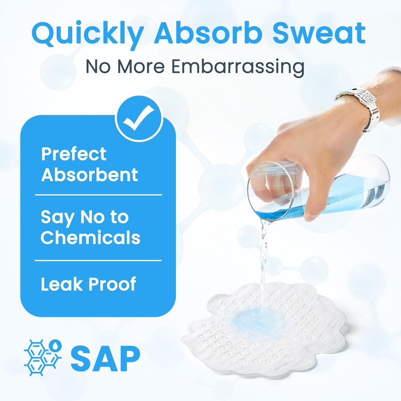 MAIYADUO Armpit Sweat Pads for Women, Absorb Underarm Sweat, Large,