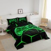 Castle Fairy Game Controller Twin Size Comforter Set,Black Green Games