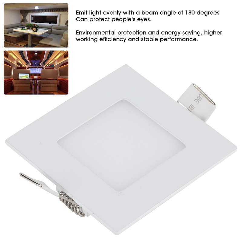 Ceiling Light 12V 3W Interior Roof Square Lamp for Marine