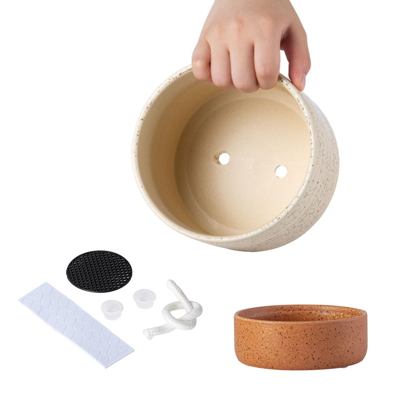 Chubacoo Self Watering Plant Pot: 6 Inch Ceramic Planter with