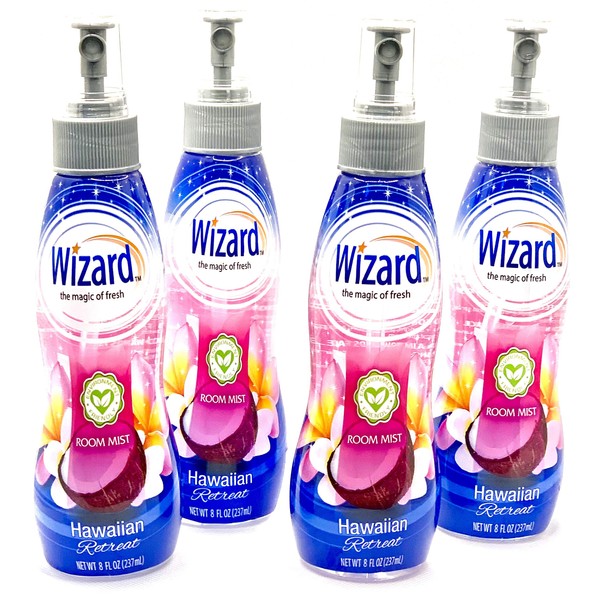 Wizard Room Mist Hawaiian Retreat 4x Air Freshener Spray Bottles