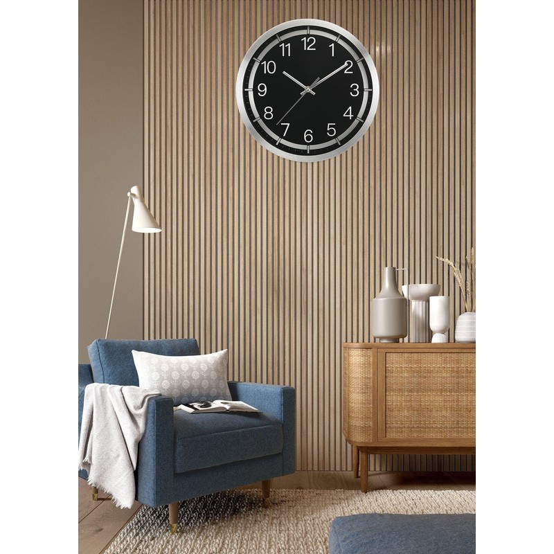 Fzy.bstim Silent Wall Clock Battery Operated,Modern Metal Wall Clock Decorative